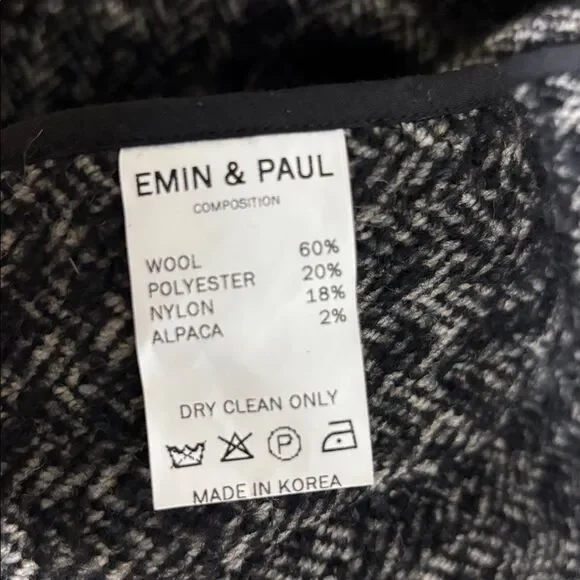 Emin & Paul Shoreditch Wool Alpaca Double Breasted Coat S - Picture 11 of 11